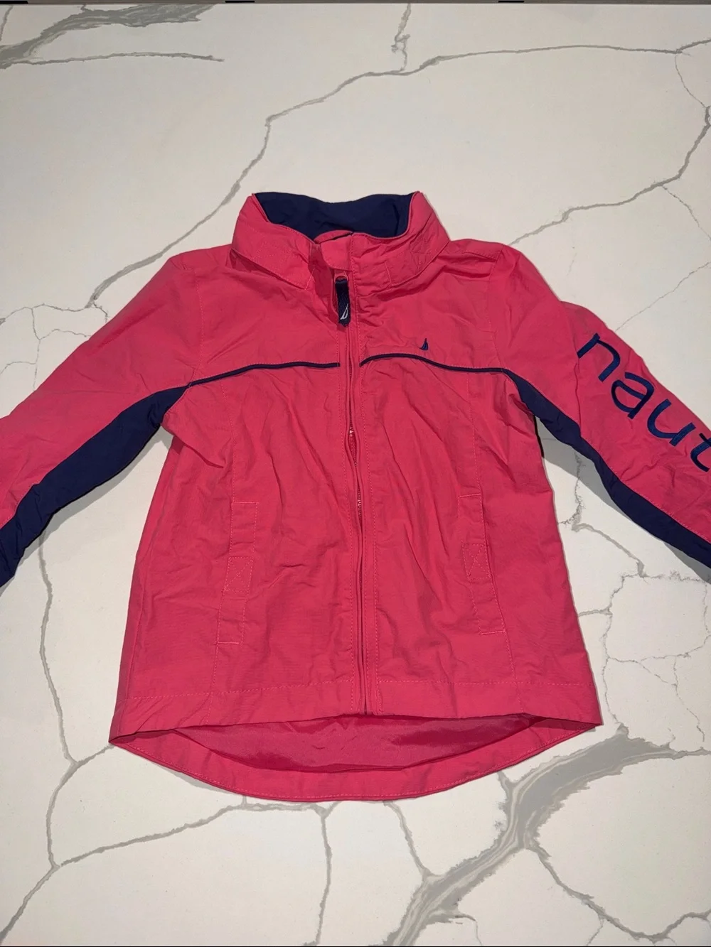 Nautica Pink and Navy Girls' Swim Jacket